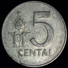 Купить 5 CENTAI (центов) 1991 года цена