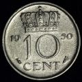 10 CENTS (Центов) 1950 года Нидерланды